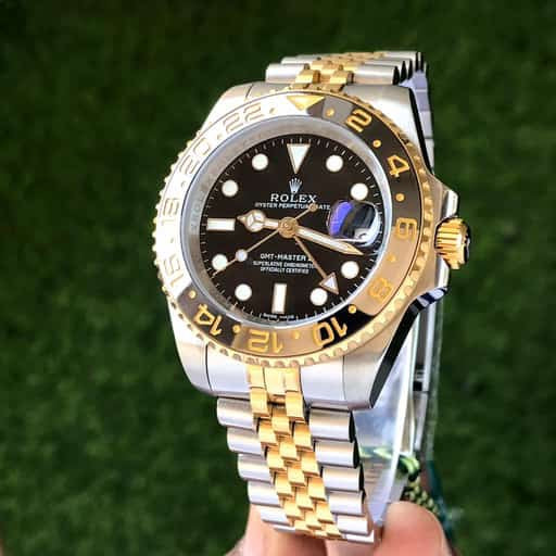 Rolex GMT-Master II With Black Ceramic Bezel Yellow Gold Japanese Automatic Mens Watch