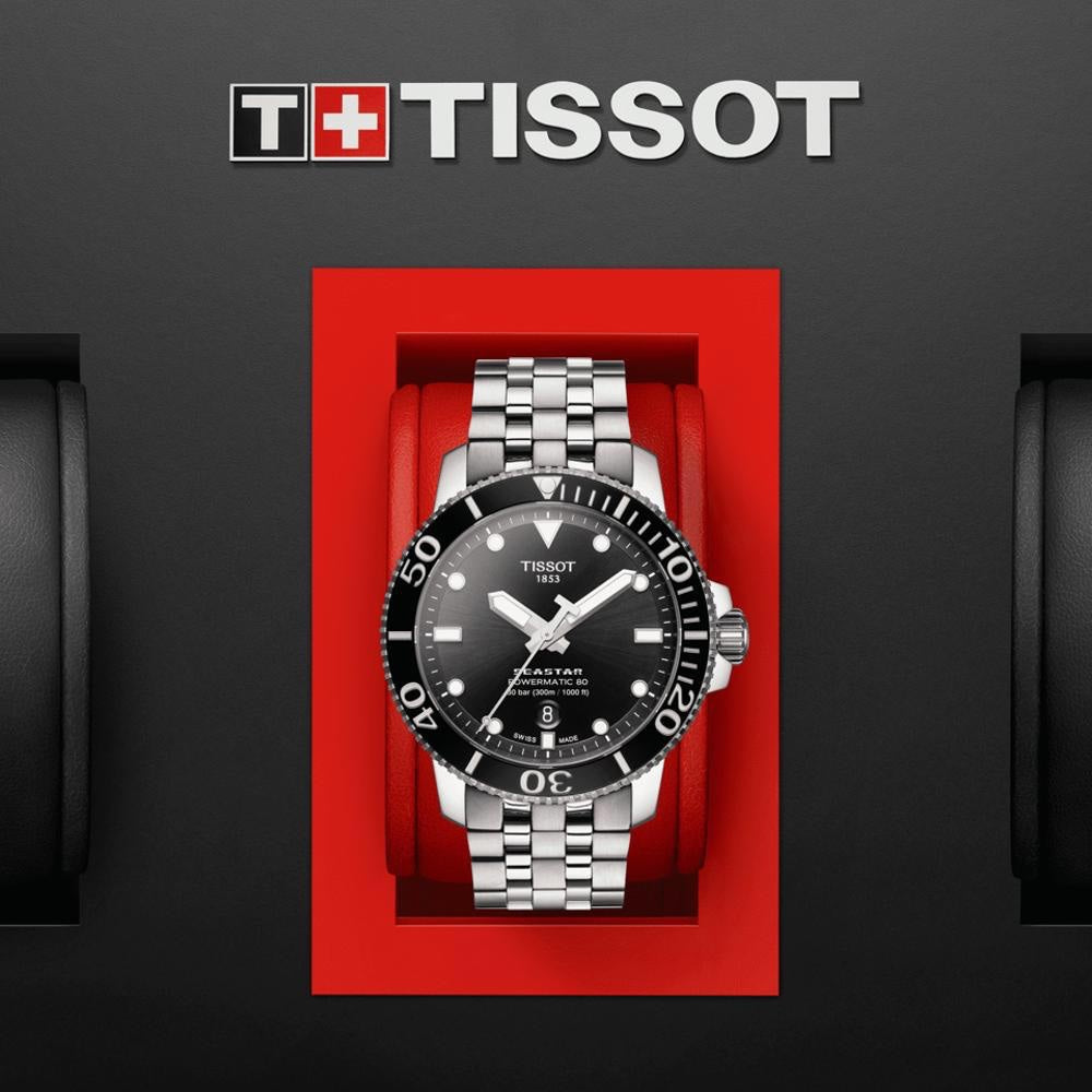 Tissot Seastat Poweromatic 80 Silver Black Dial Automatic Men’s Watch