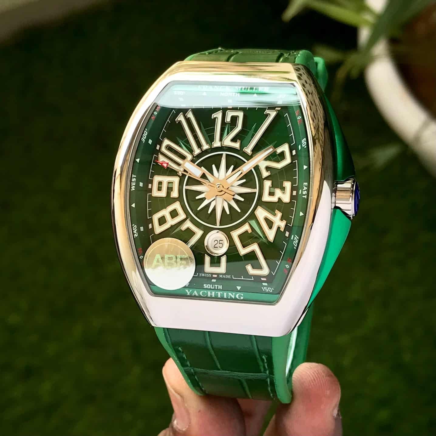 Franck Muller Vanguard V45 Steel Green Swiss ETA Automatic Mens Watch
