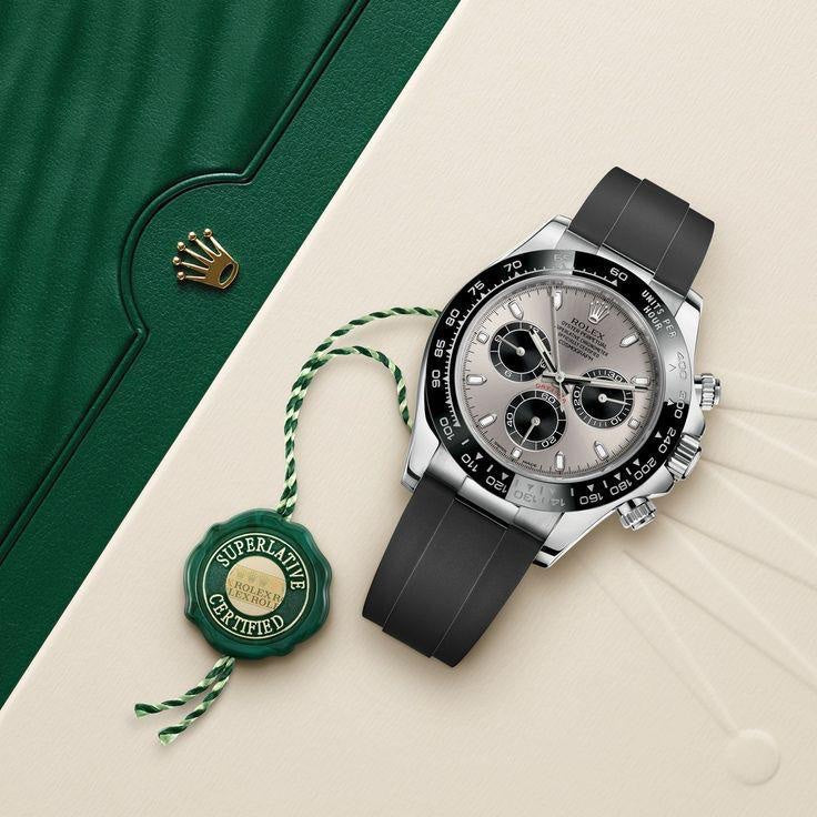 Rolex Daytona Silver Grey Dial Black Rubber Strap Automatic Men’s Watch