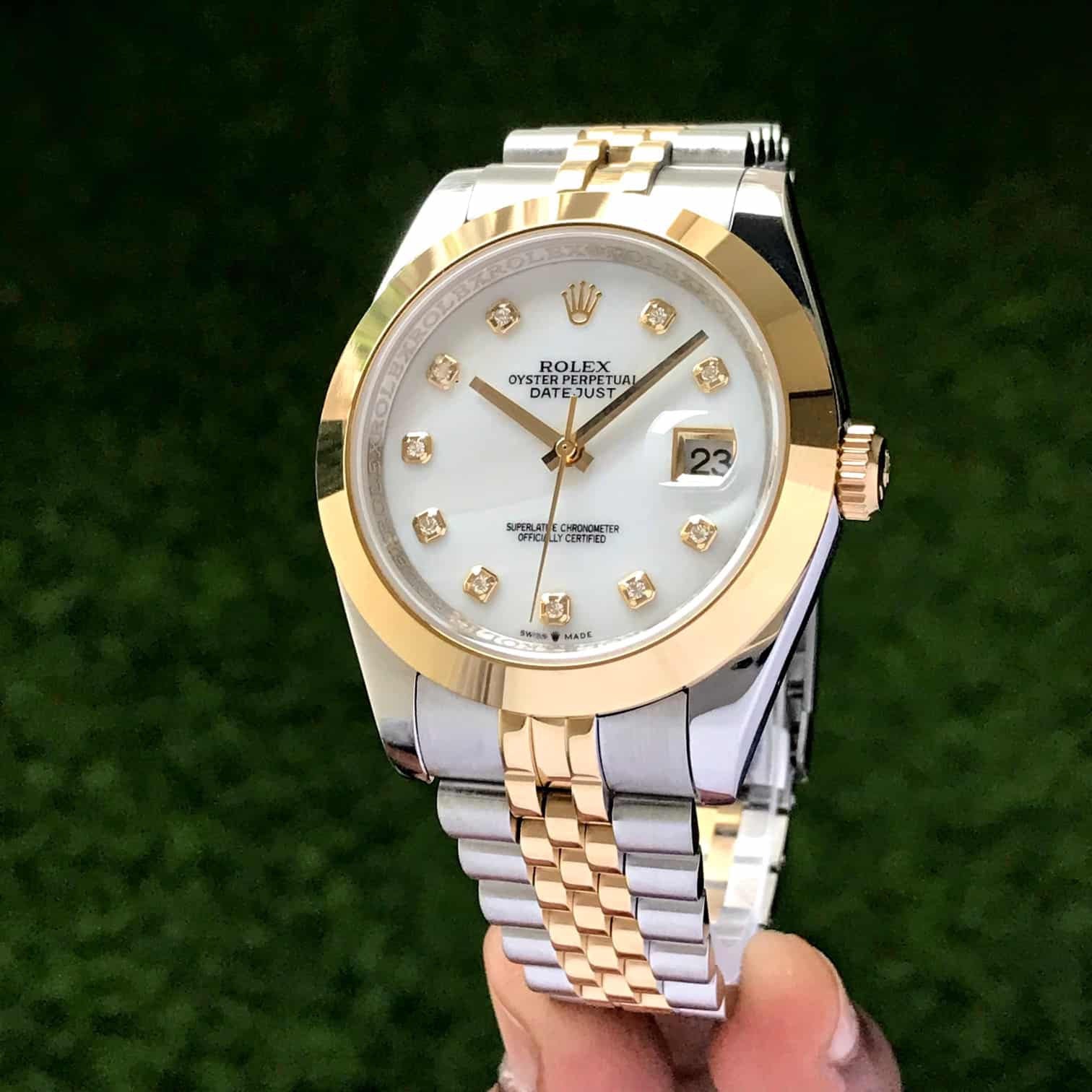 Rolex Date Just 41 Two Tone Jubli Chain White Dial Automatic Men’s Watch