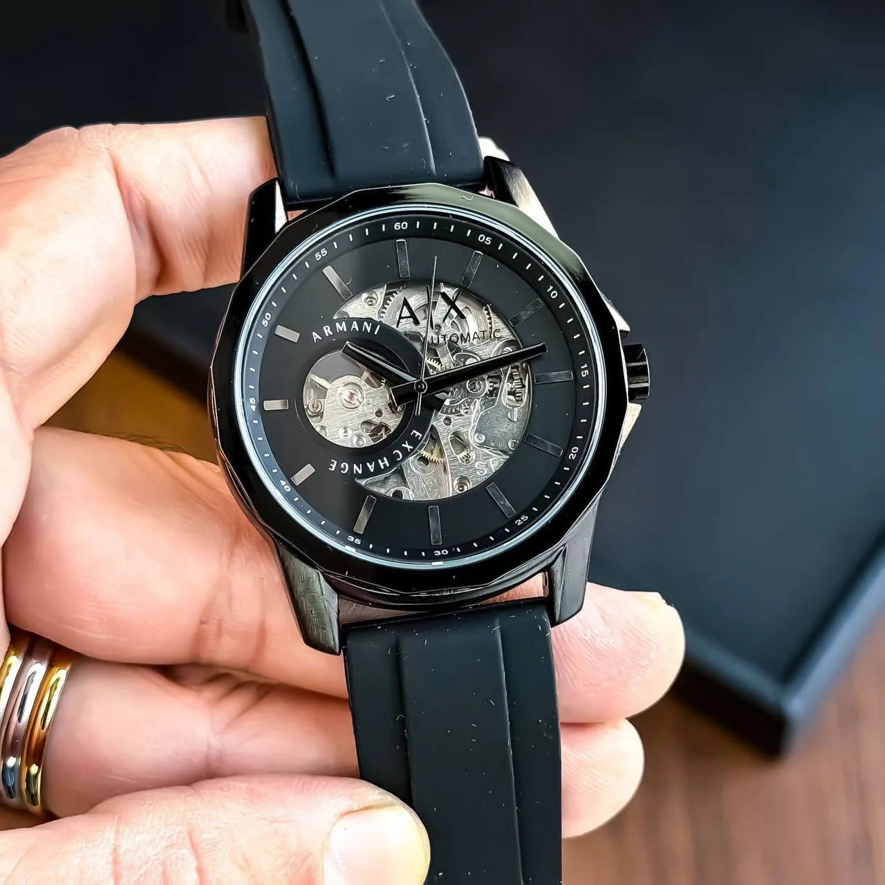 Armani Exchange Black Analog
