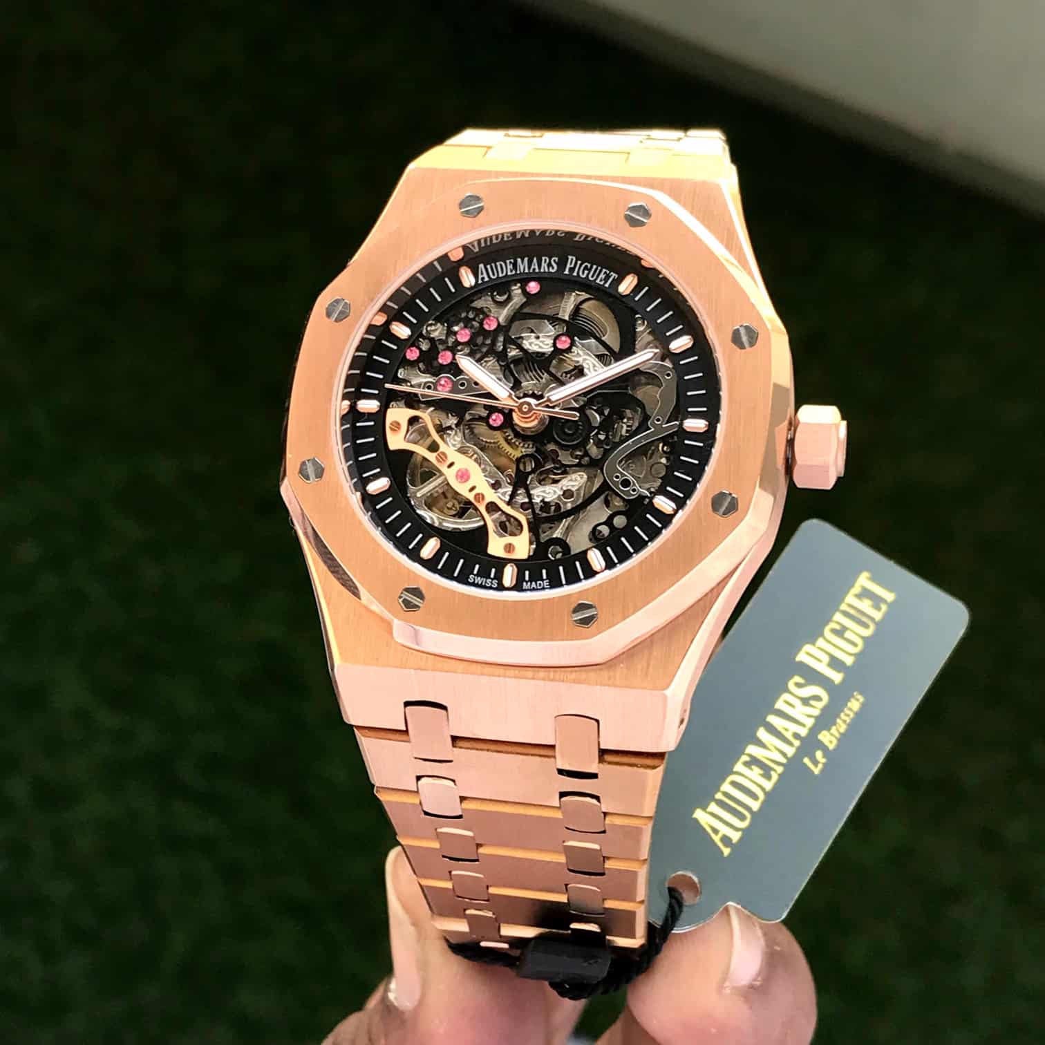 Audemars Piguet Royal Oak Rose Gold 41mm Double Balance Wheel Openwork Skeleton Dial Automatic Men’s Watch