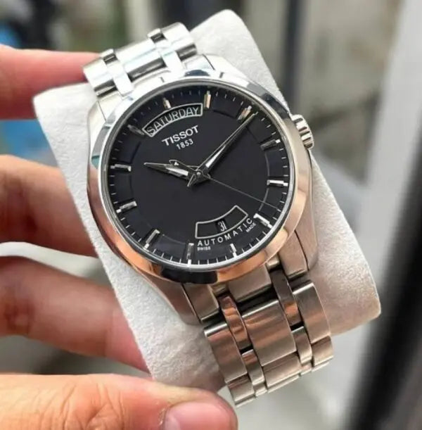Tessot Premium Stainless Steel Black Dial Analog Watch With Minimalist Design And Luxury Finish