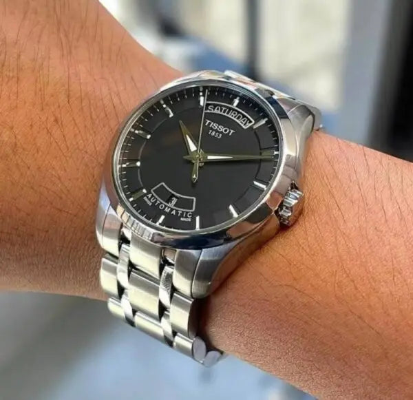Tessot Premium Stainless Steel Black Dial Analog Watch With Minimalist Design And Luxury Finish