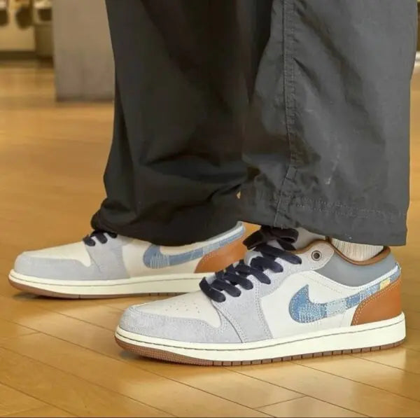 Nike Air Jordan 1 Low SE Phantom Repaired Denim Swoosh