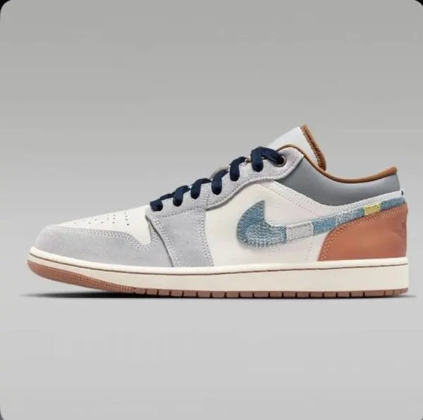 Nike Air Jordan 1 Low SE Phantom Repaired Denim Swoosh
