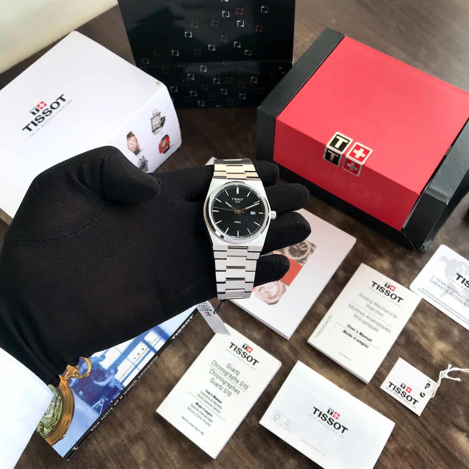 Tissot PRX T-Classic Stainless Steel Black Dial Japanese Quartz Mens Watch
