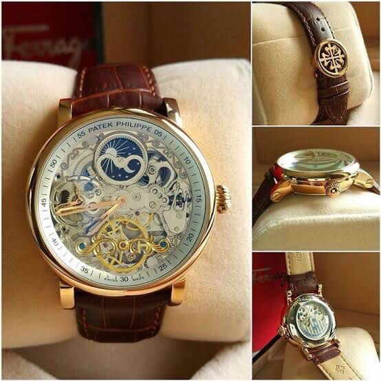 Patek Philippe Skeleton Dial Japanese Automatoc Mens Watch