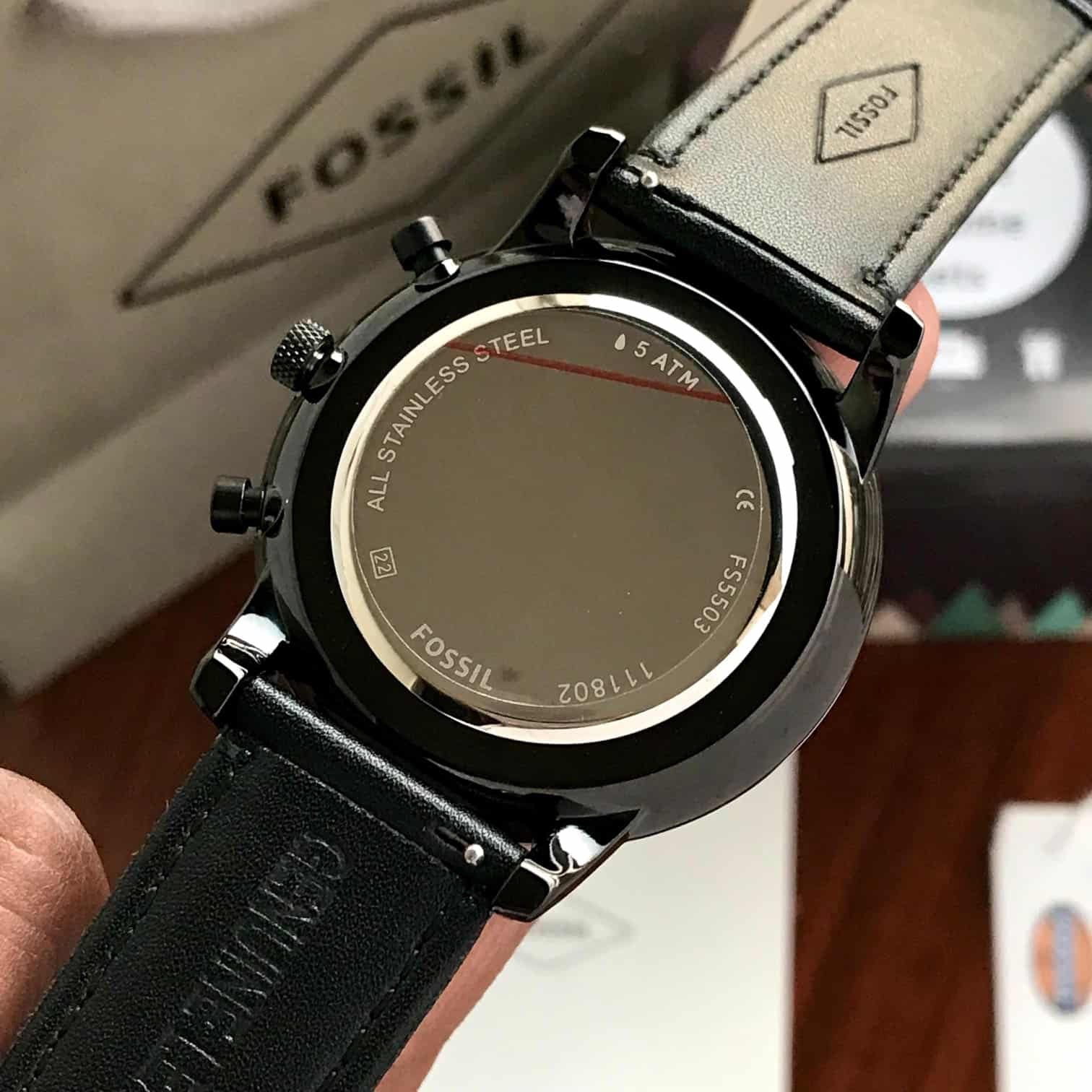 Fossil Neutra Chronograph Black Leather Mens Watch