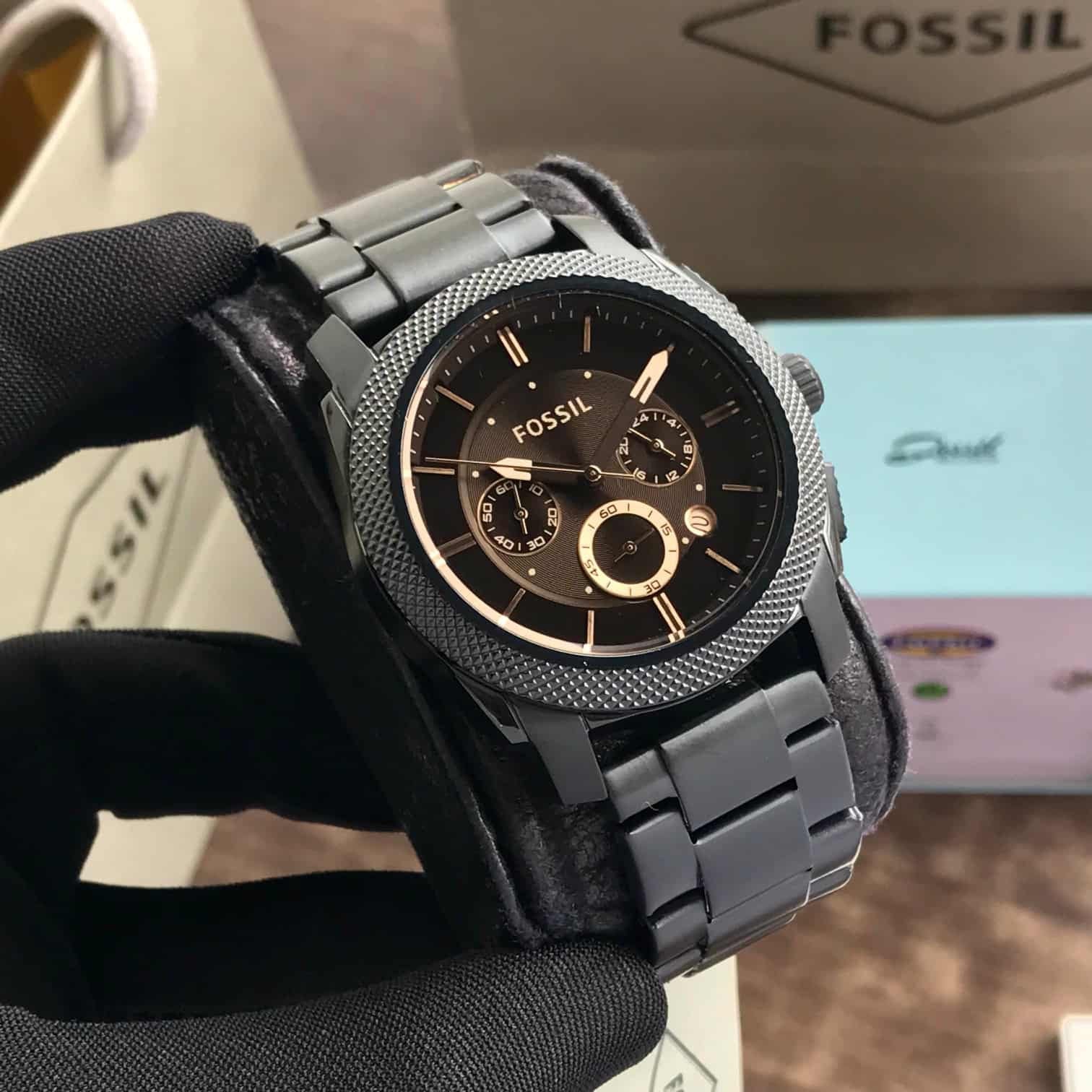 Fossil Japanese Brown Dial Stainless Steel Metal Chain Men’s Watch