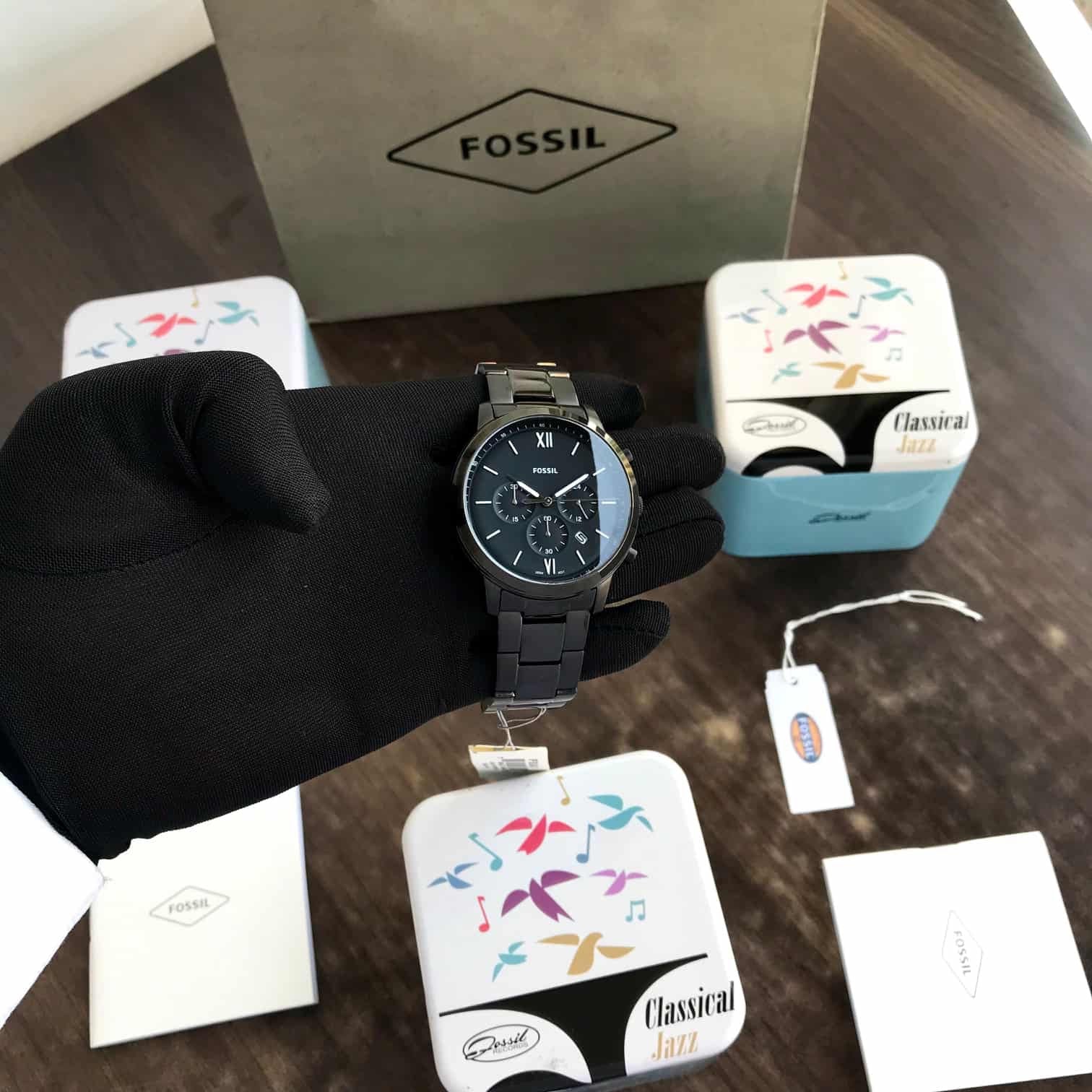 Fossil Full Black Dial & Black Chronograph Mens Watch