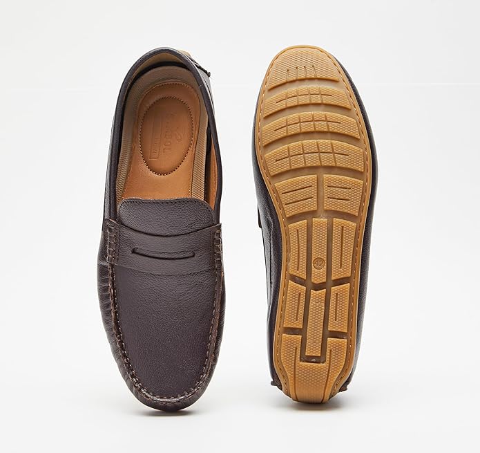 Auro Vibe Premium Mens Smart Casual Driver Leather Shoes