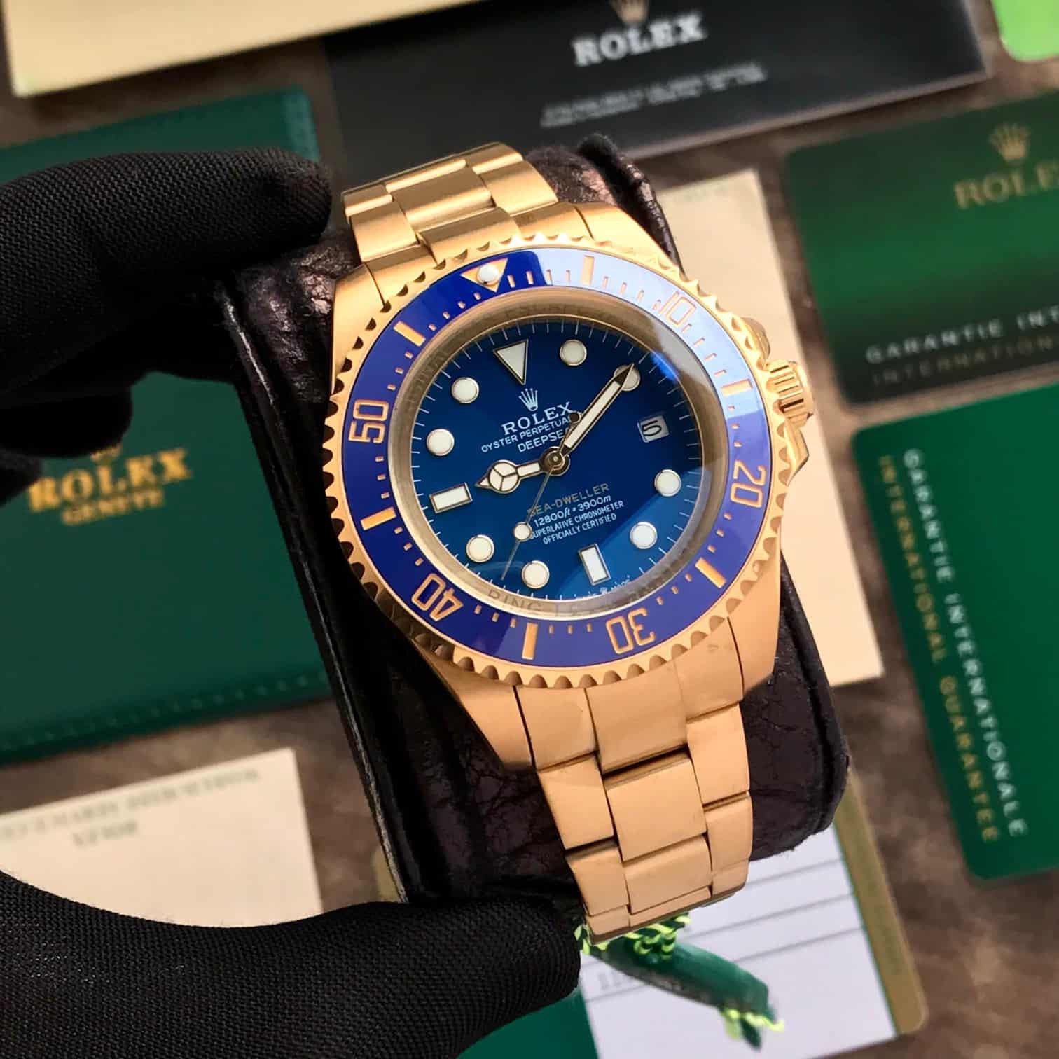 Rolex Deepsea Premiums 43 Gold Blue Dial Automatic Mens Watch
