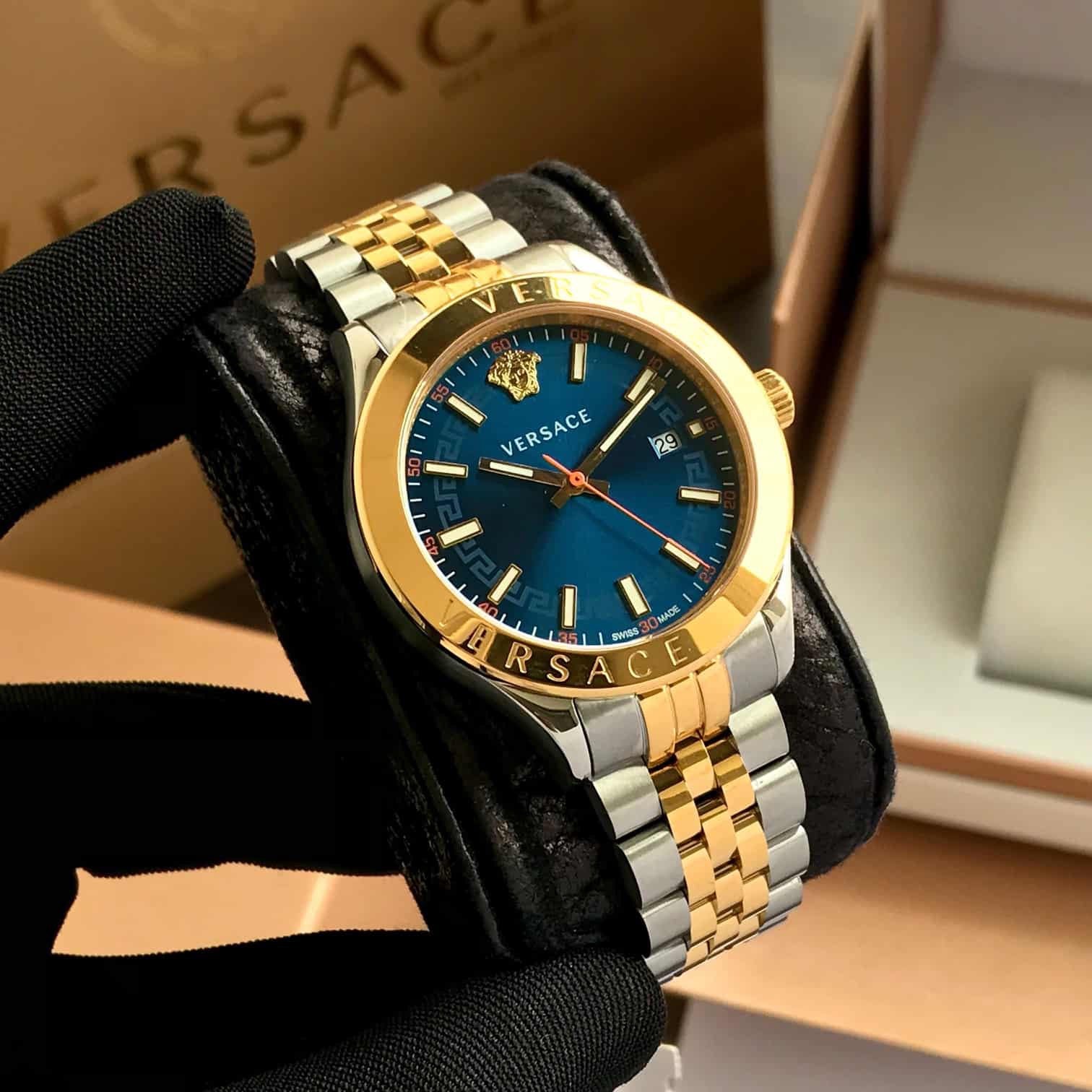 Versace Men’s Blue Analog Stainless Steel Authentic Quality Men’s Watch