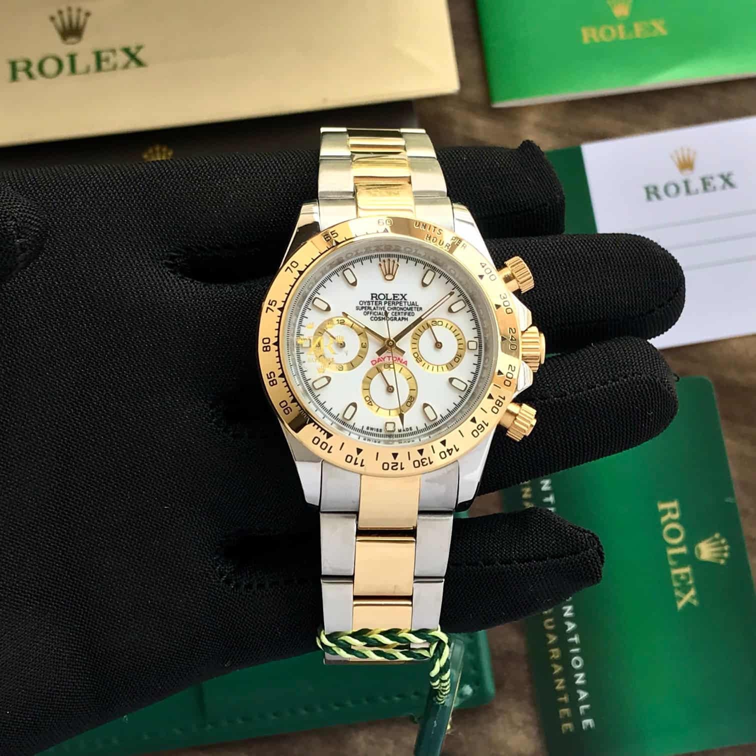 Rolex Daytona Two Tone White Dial Automatic Mens Watch