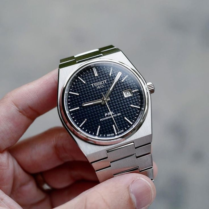 Tissot Poweromatic PRX 100% Authentic Silver Black Dial Automatic Mens Watch