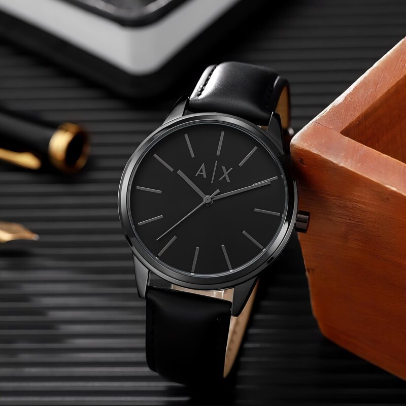 Armani Exchange Cayde Black Dial Timepiece Watch
