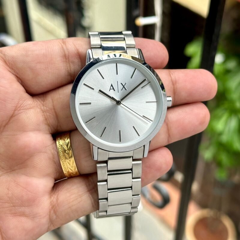 Armani Exchange Cayde Silver Dial Timepiece Watch
