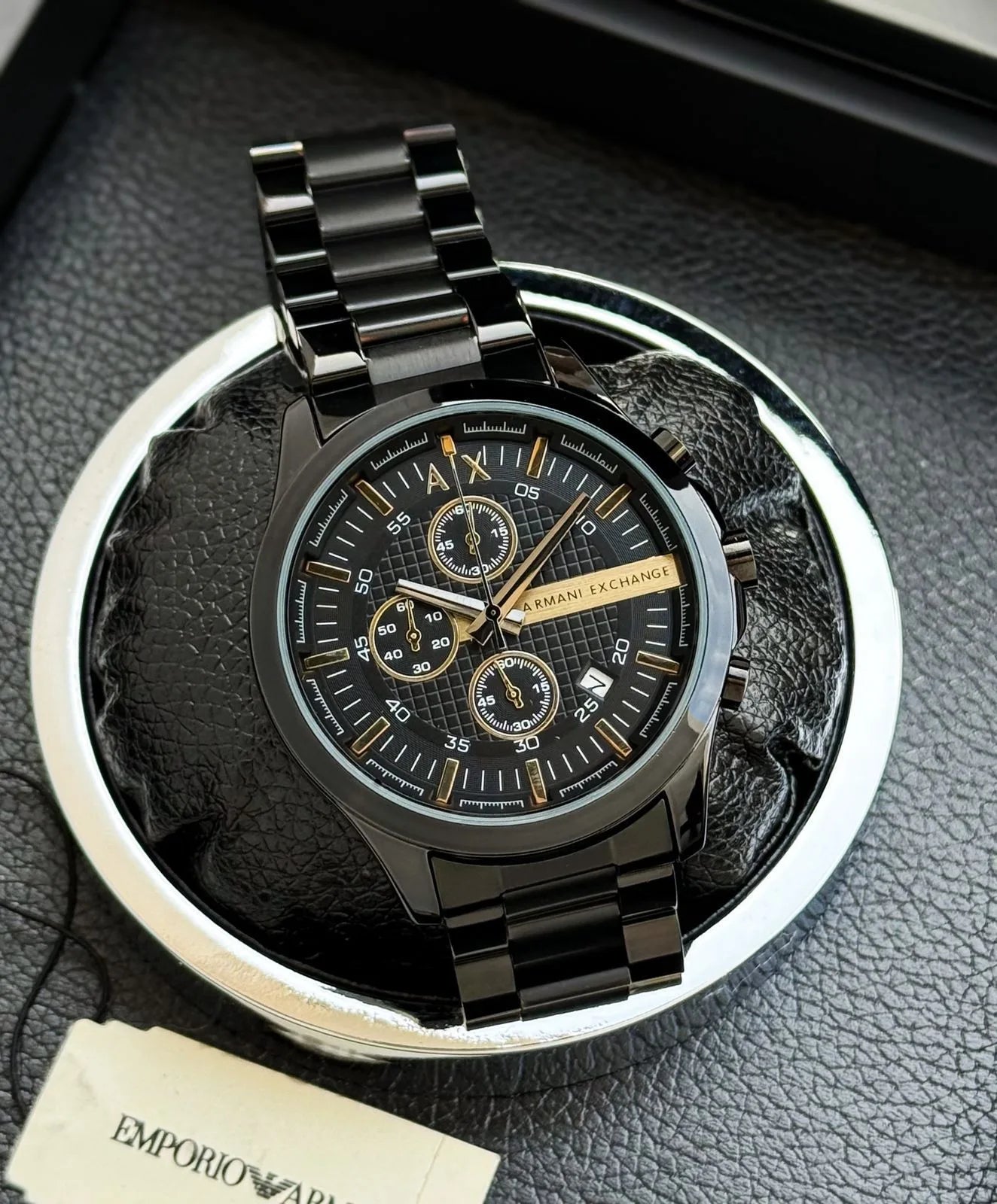 Armani Exchange Men’s Watch – Black Chronograph