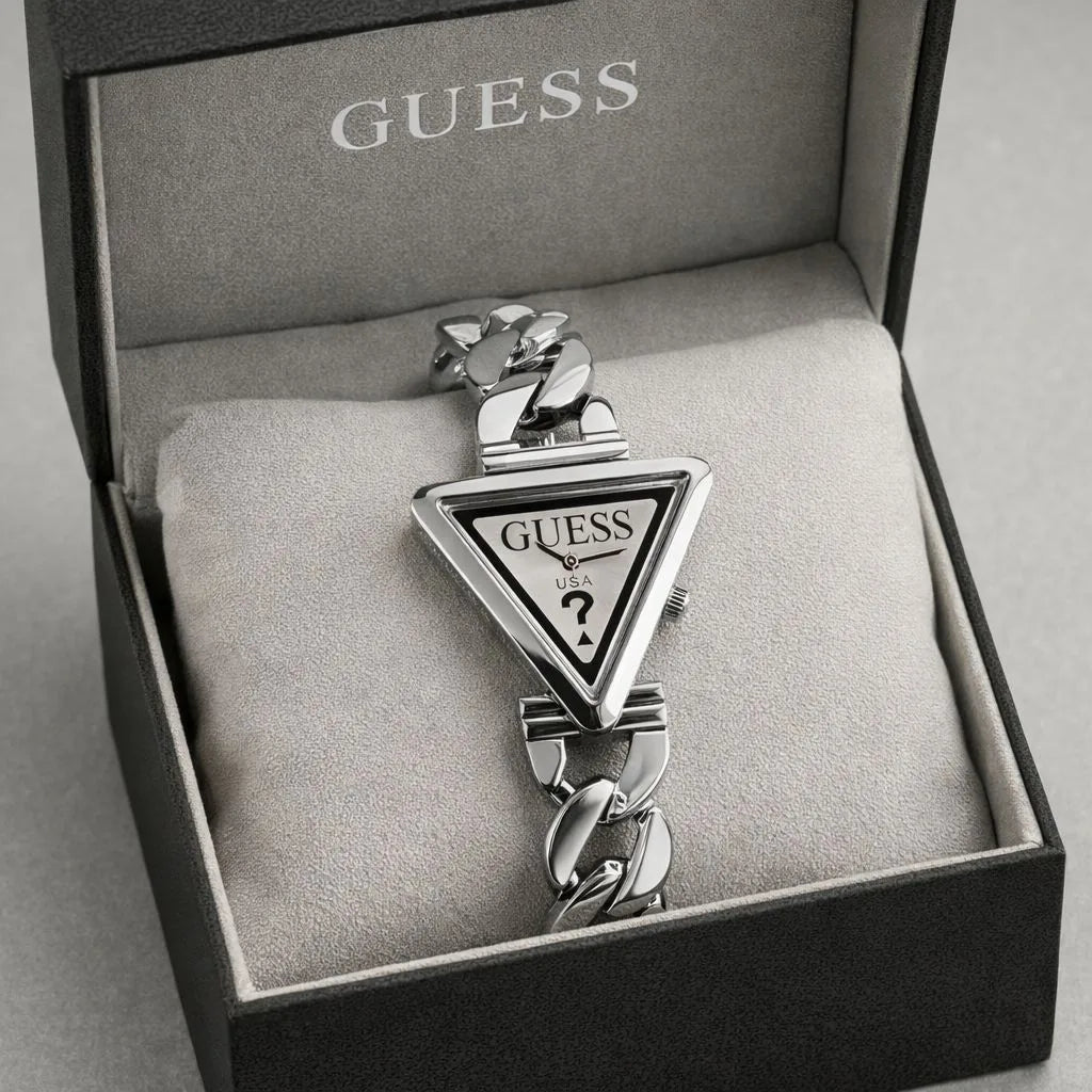 Guess Fame Silver Triangle Dial Quartz