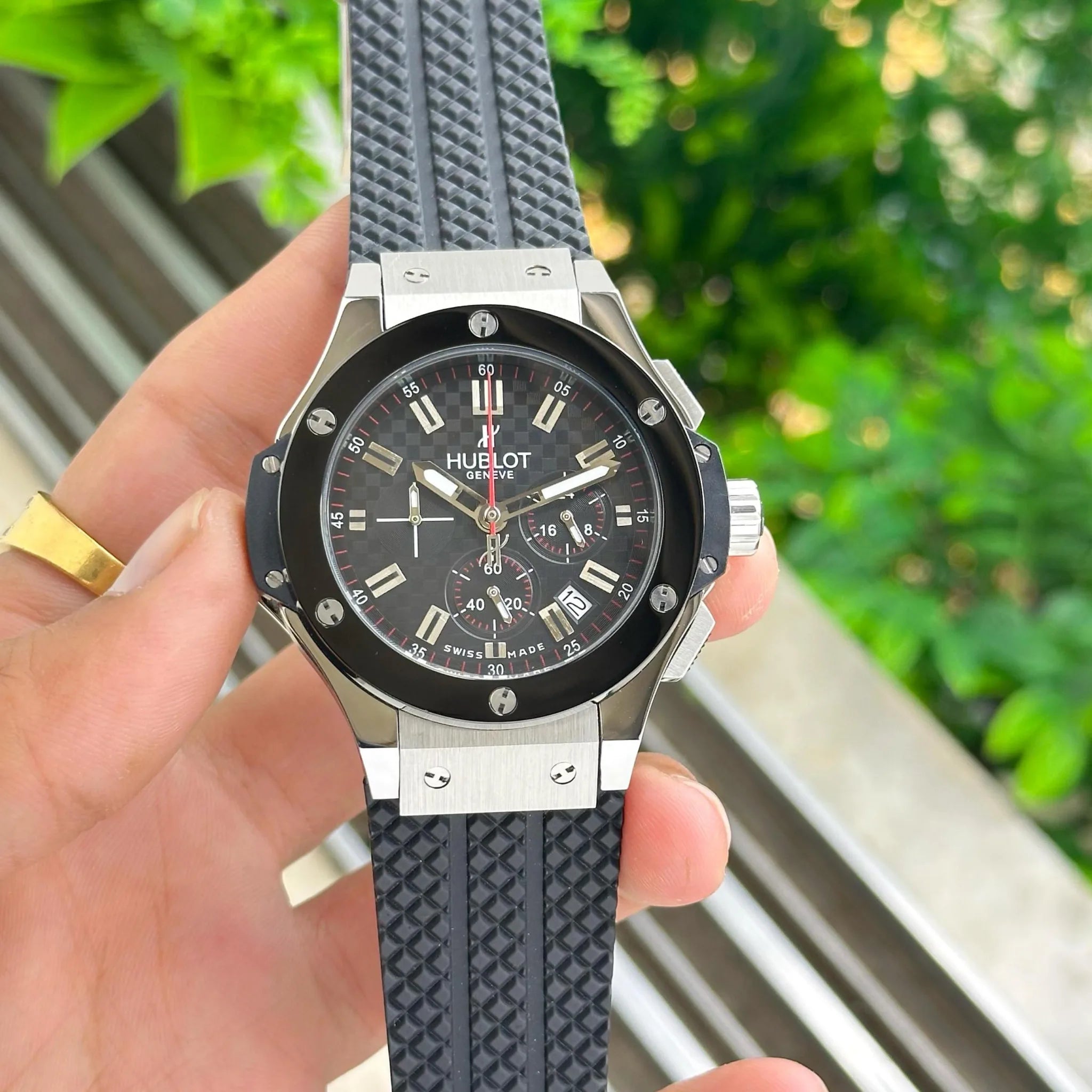 Hublot Big Bang Silver Black Chronograph