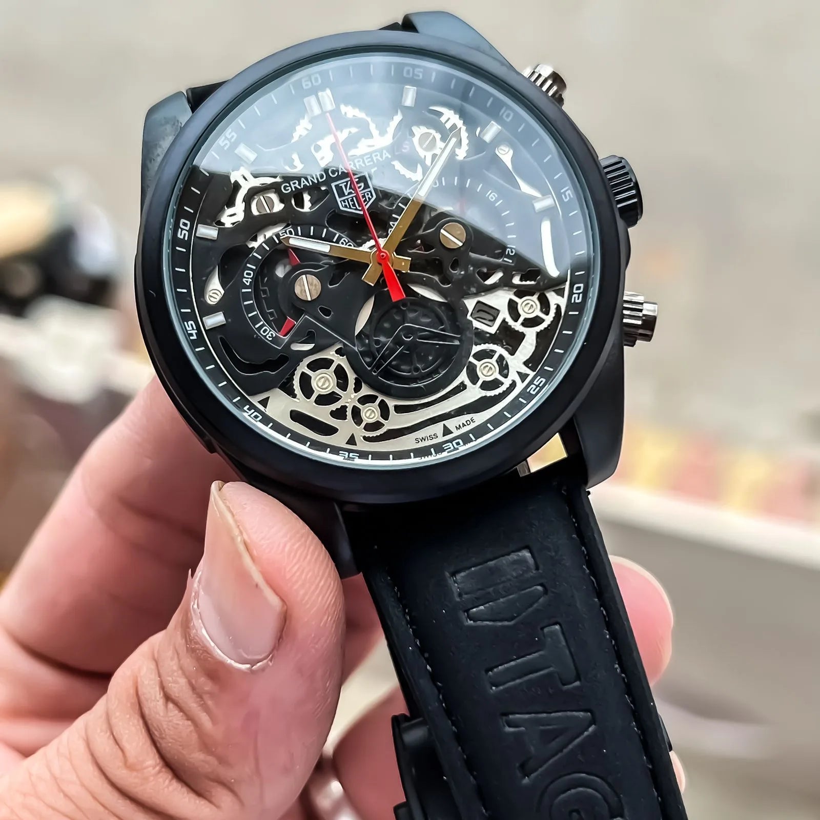 TAG Heuer Carrera Sport CR7 Black Leather Strap