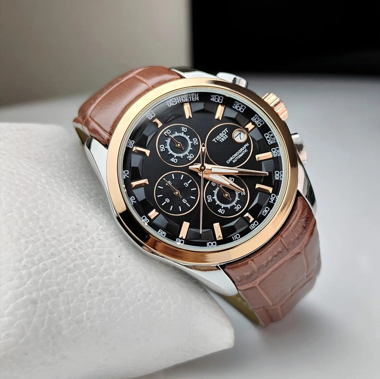 Tissot 1853 Chronograph Brown Leather Strap
