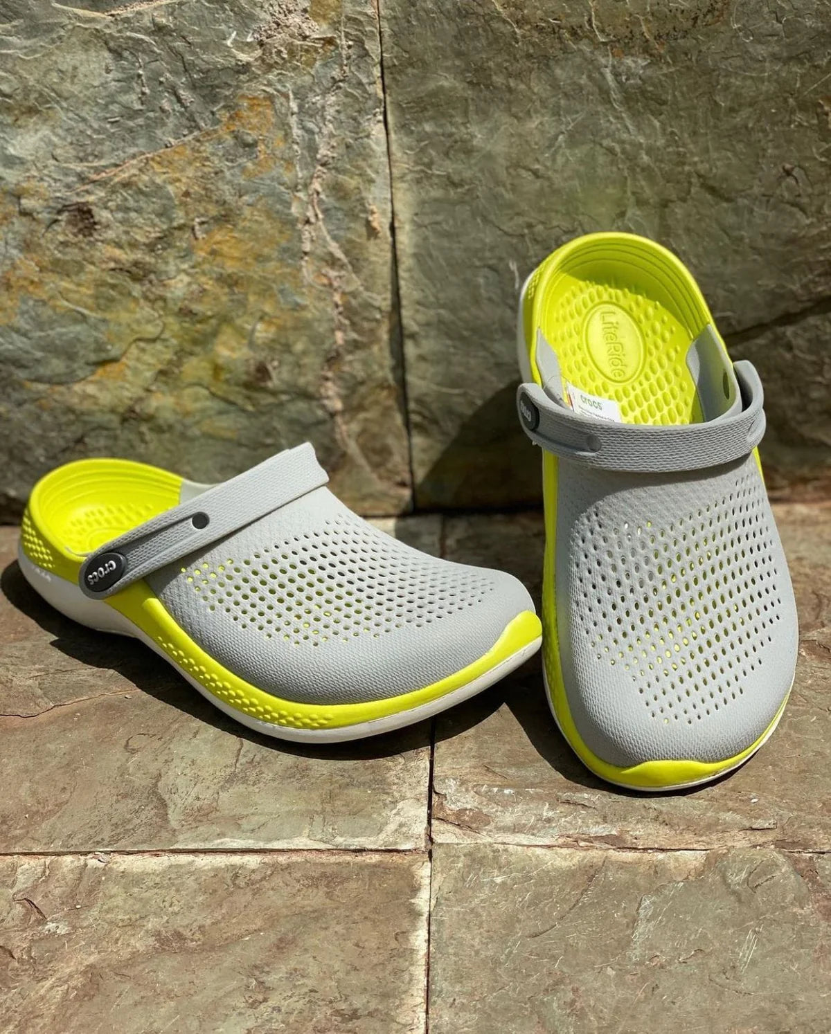 Crocs Literide 360 Yellow Grey Clogs