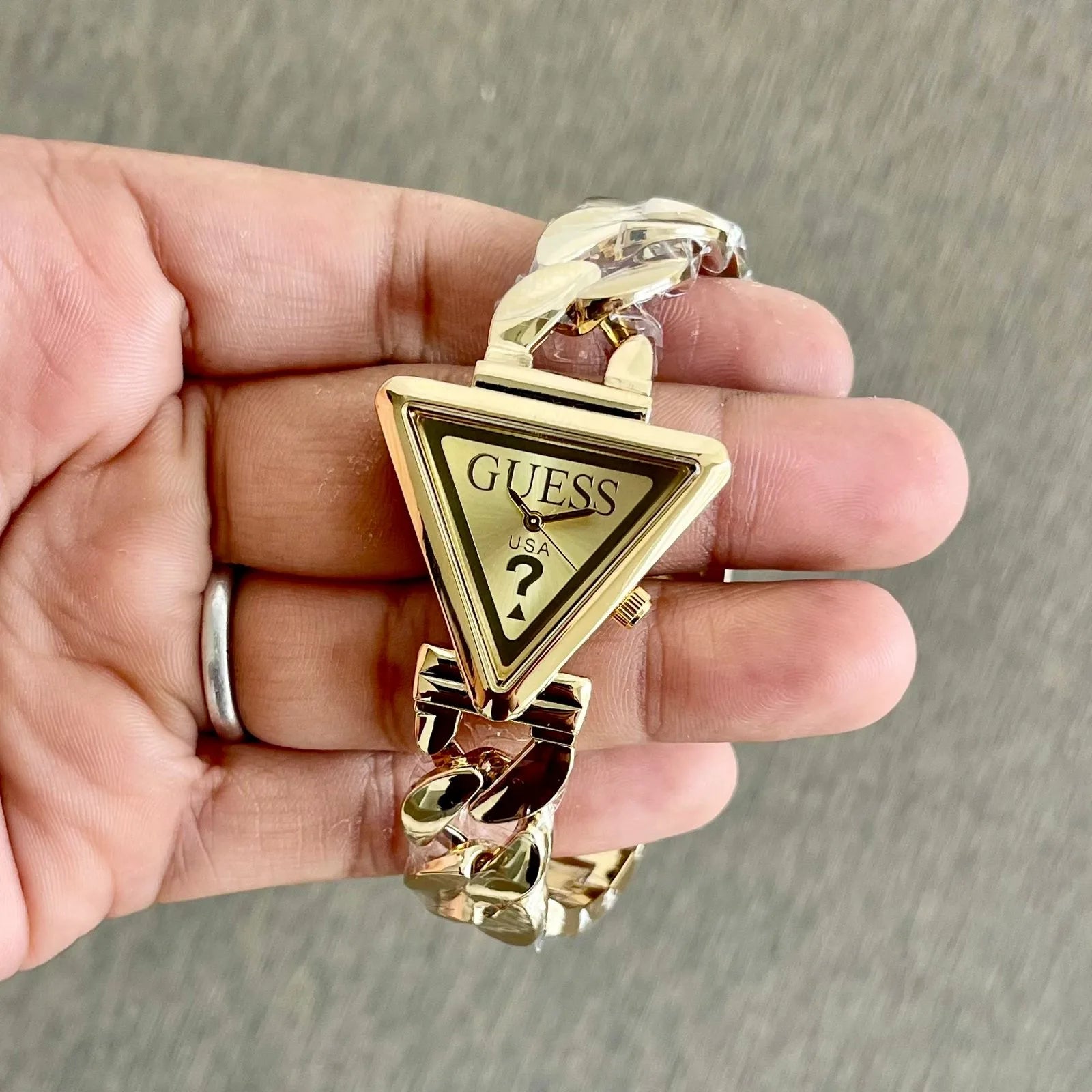 Guess Fame Gold-Tone Triangle Dial Quartz