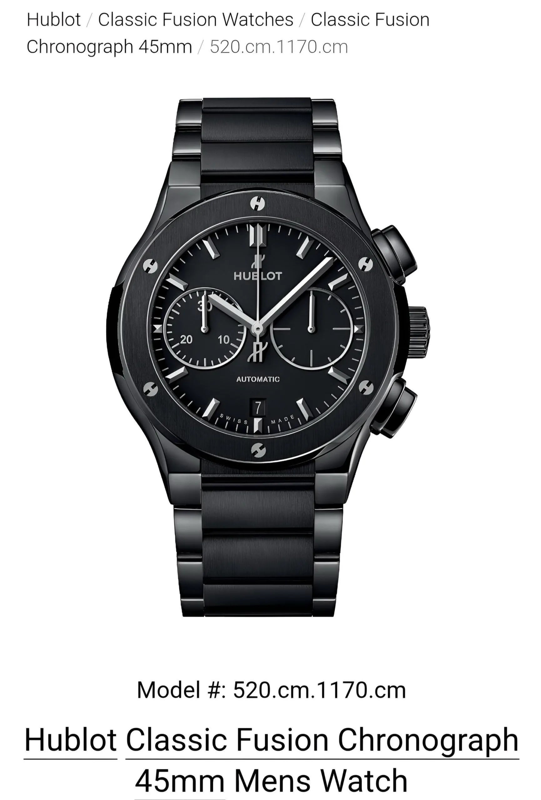 Hublot Big Bang Classic Fusion Chronograph