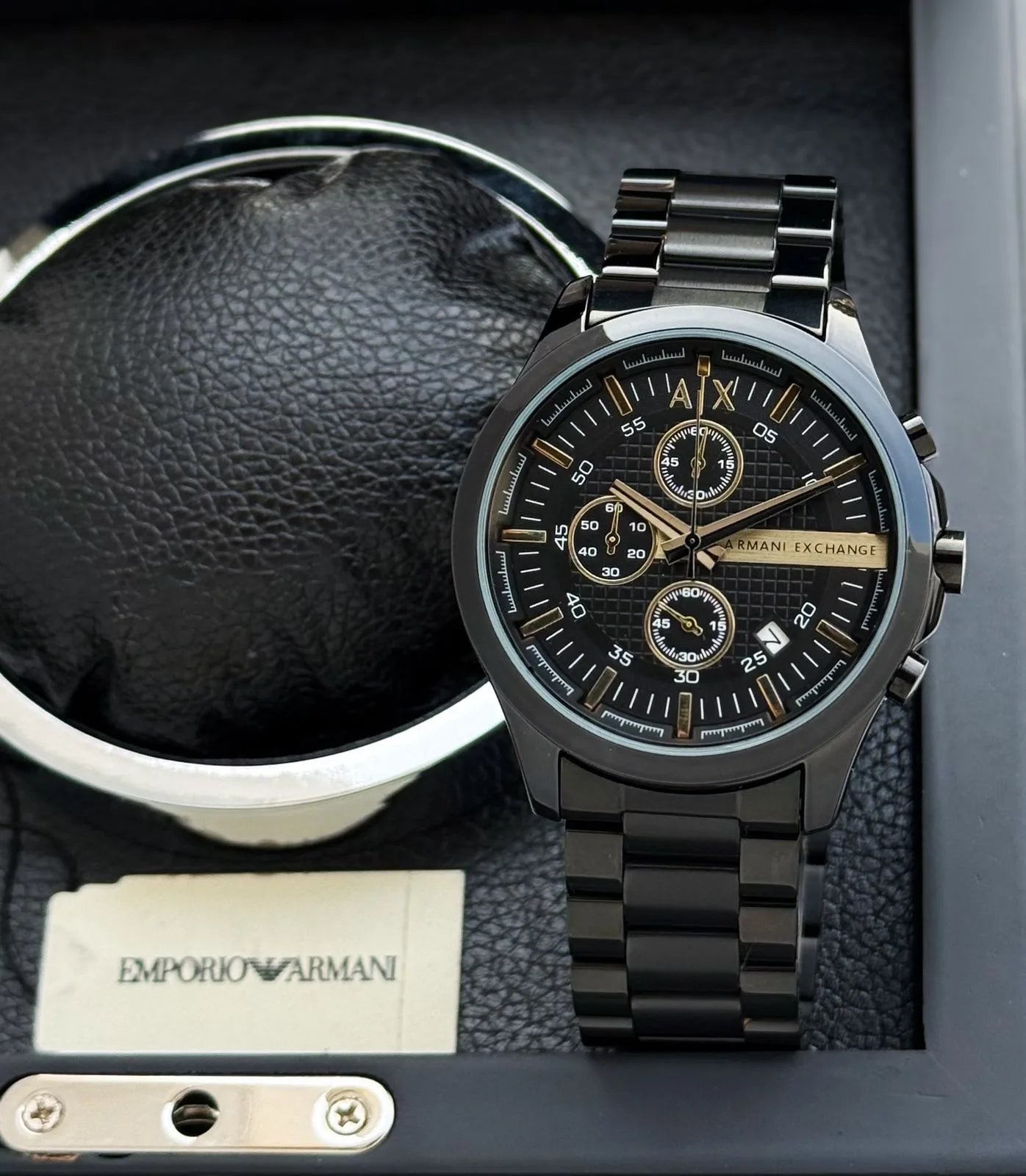 Armani Exchange Men’s Watch – Black Chronograph
