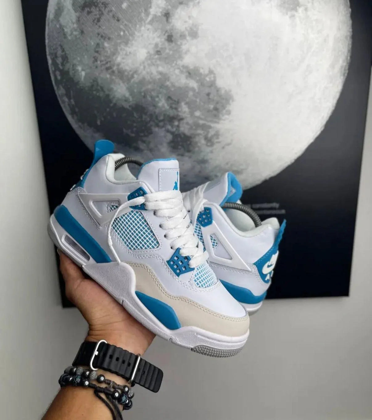 Air Jordan Retro 4 Military Blue Sneakers for Men
