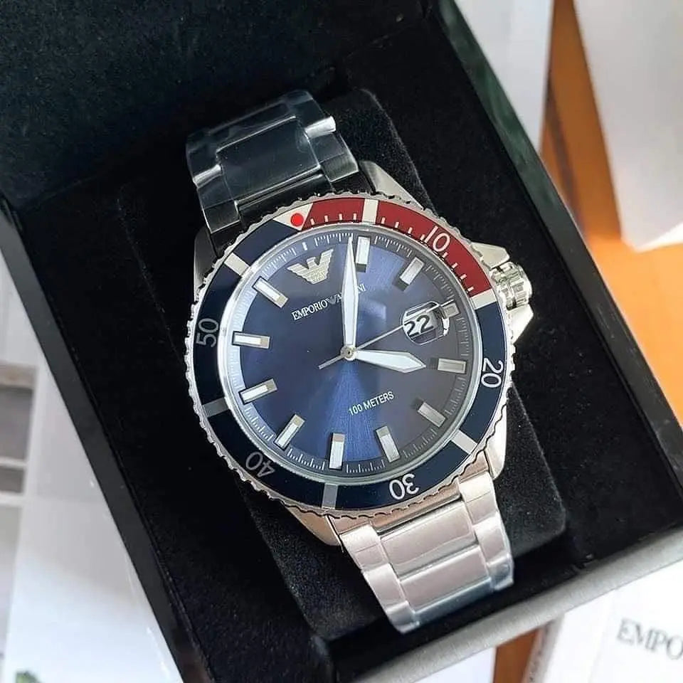 Emporio Armani Men’s Analog Dress Watch with Tachymeter & Date – 42mm