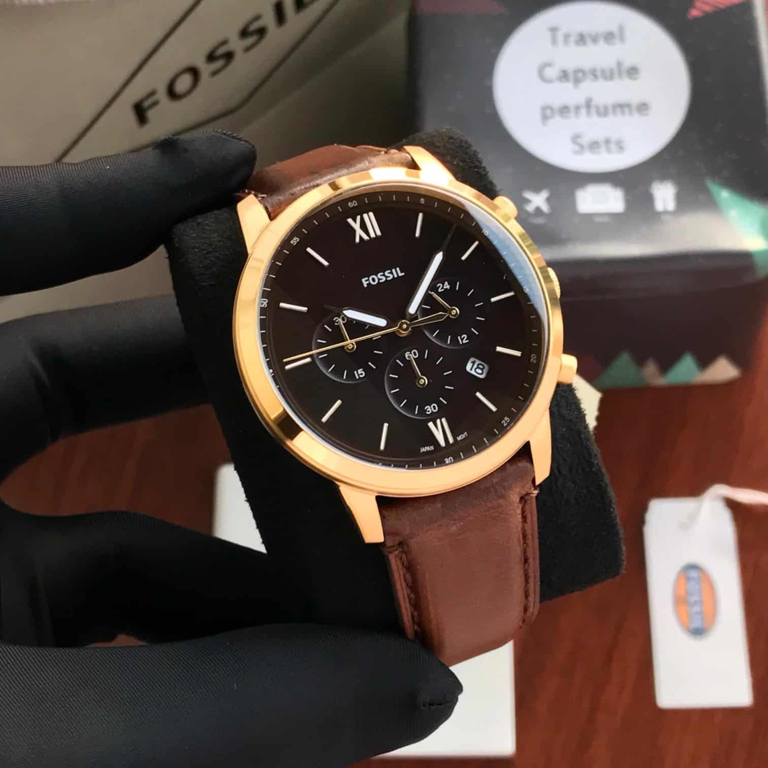 Fossil Gold Brown Belt Analogue Men’s Watch