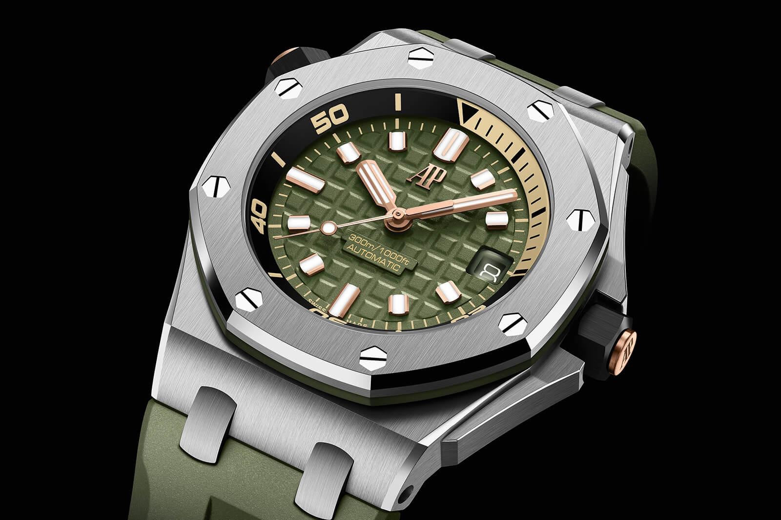 Audemars Piguet Royal Oak Offshore Khaki Green Dial Automatic Mens Watch