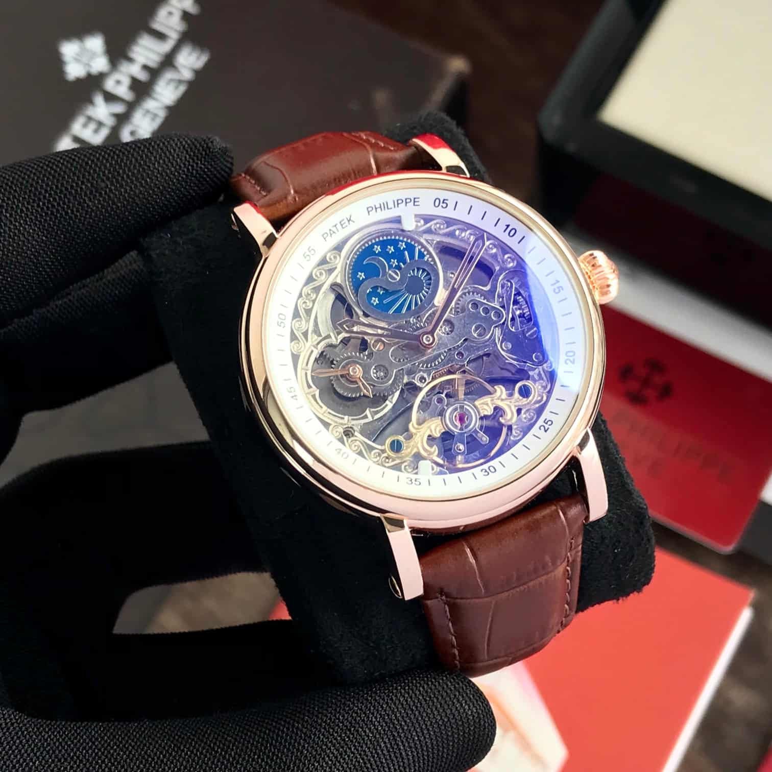 Patek Philippe Skeleton Dial Japanese Automatoc Mens Watch