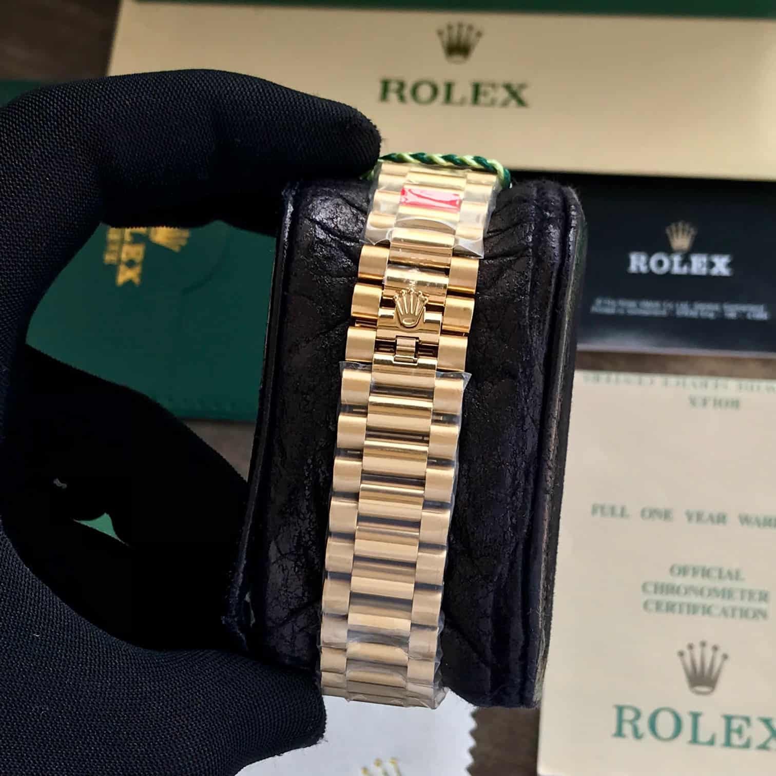 Rolex Day Date 40 Gold Tone White Dial Swiss ETA Automatic Mens Watch