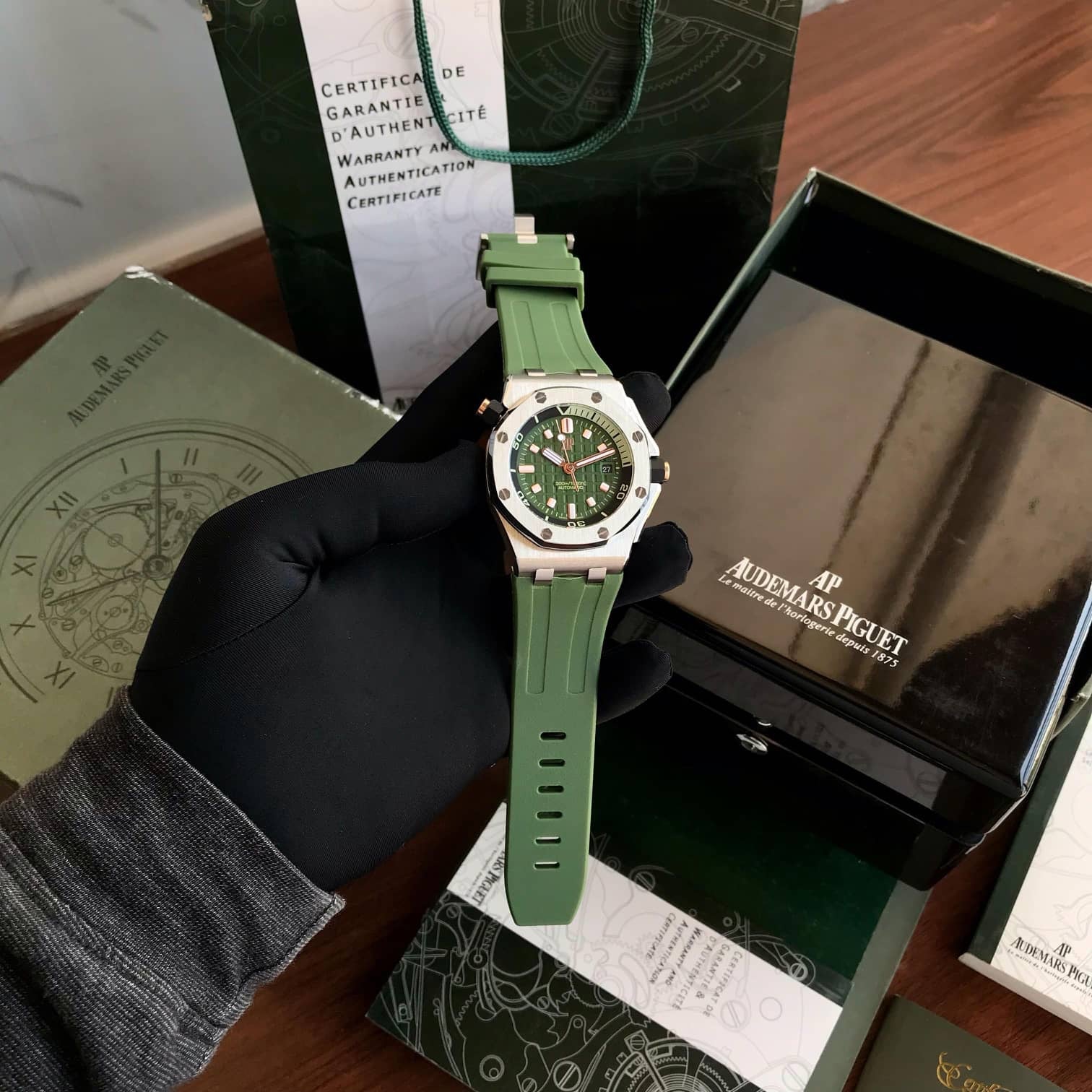 Audemars Piguet Royal Oak Offshore Khaki Green Dial Automatic Mens Watch