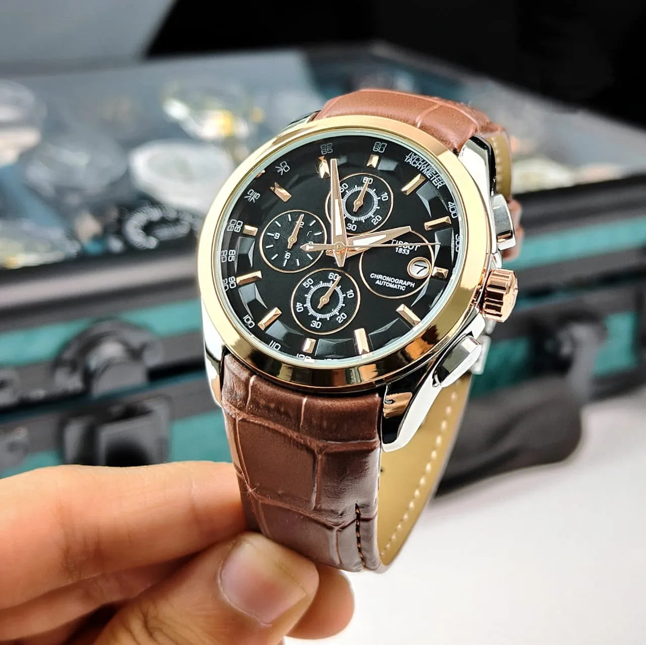 Tissot 1853 Chronograph Brown Leather Strap