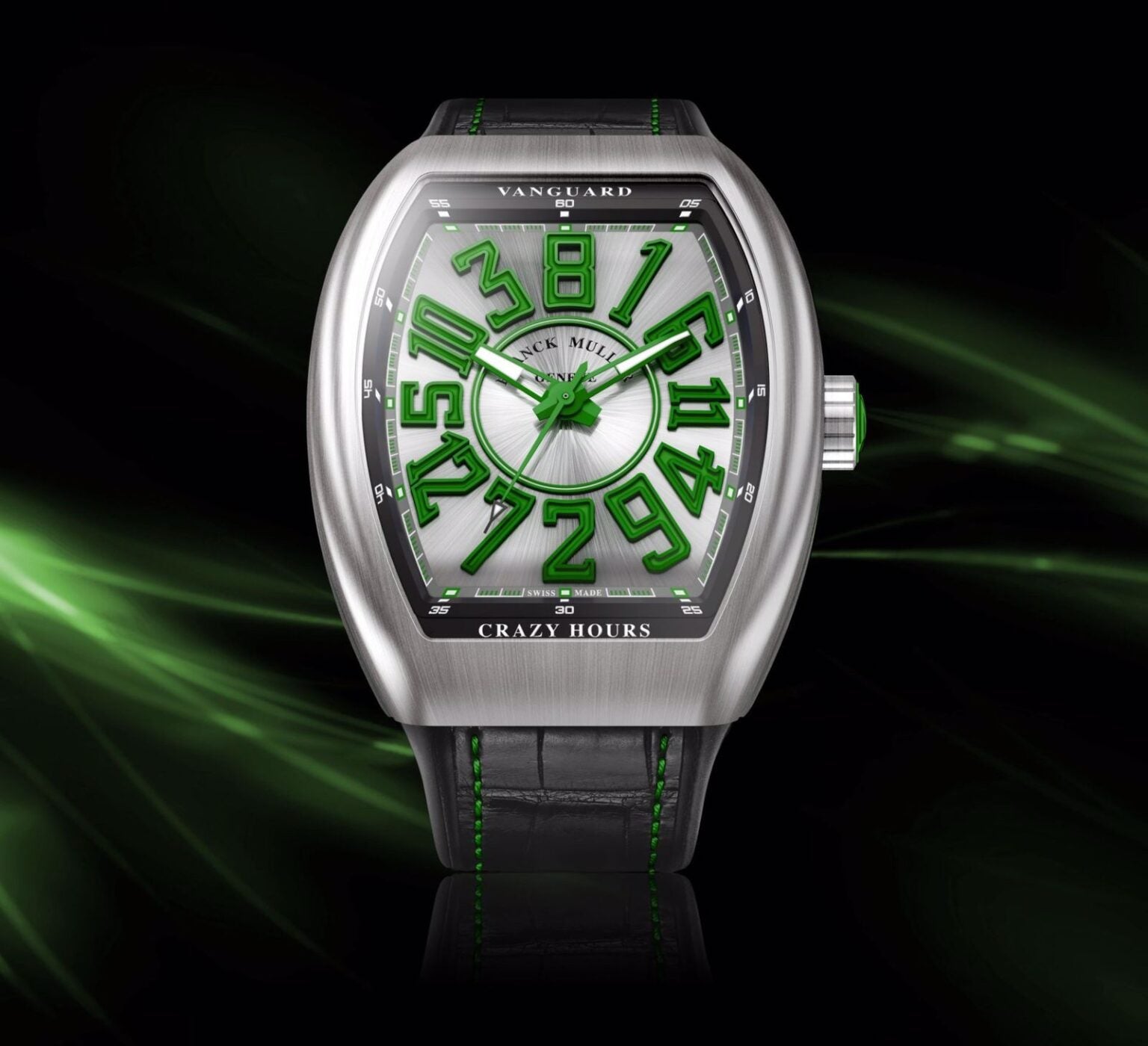 Franck Muller Vanguard Crazy Hours Green Swiss ETA V45CHBR (VR) Automatic Mens Watch