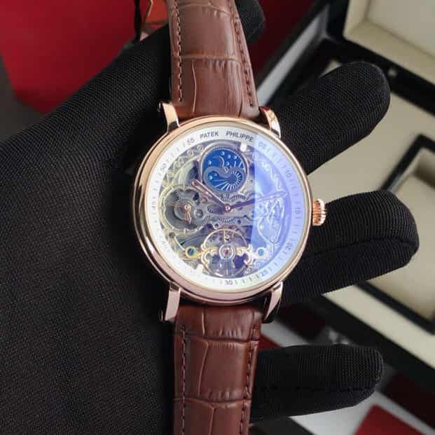 Patek Philippe Skeleton Dial Japanese Automatoc Mens Watch