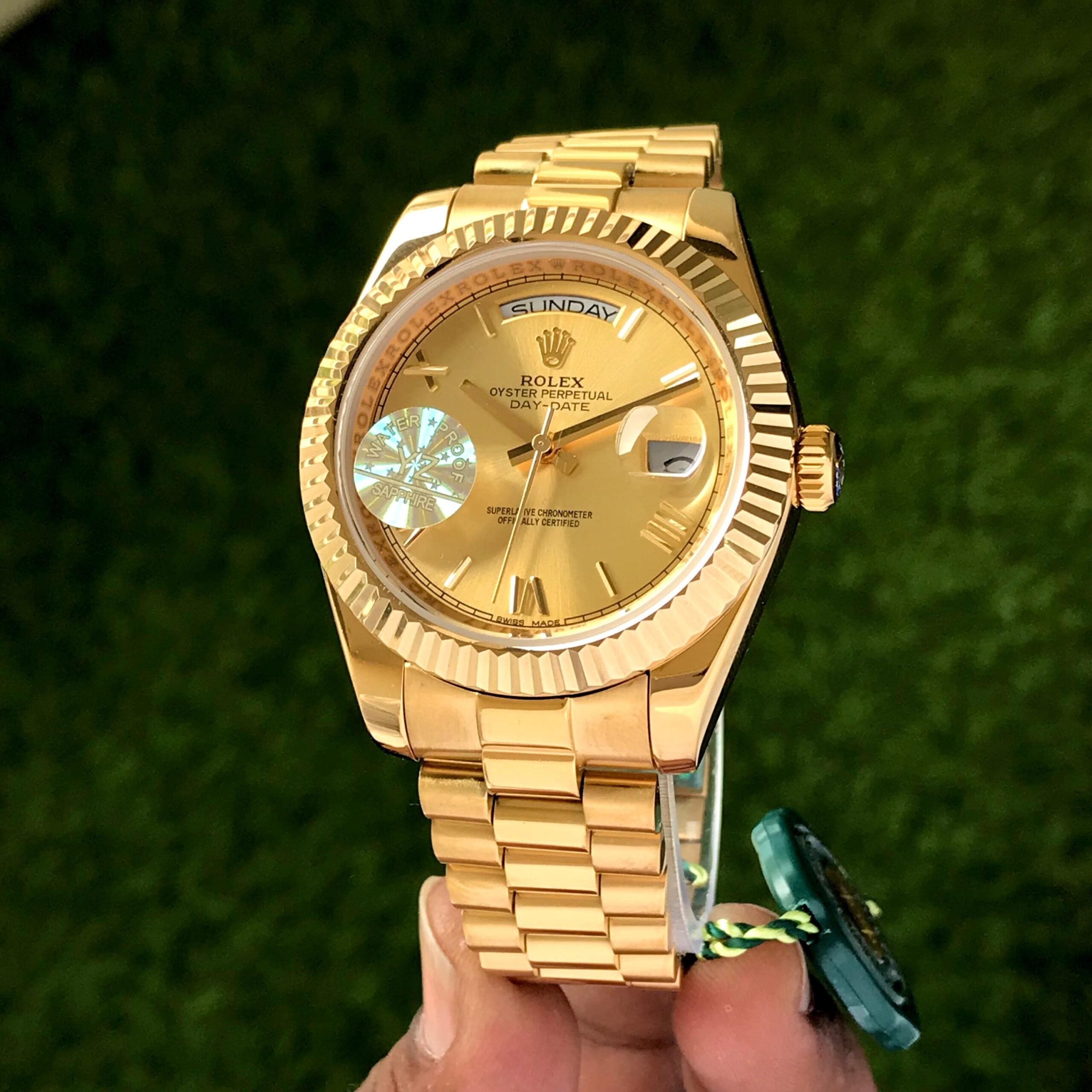 Rolex Day Date 41 Gold Tone Gold Dial Japanese Automatic Mens Watch