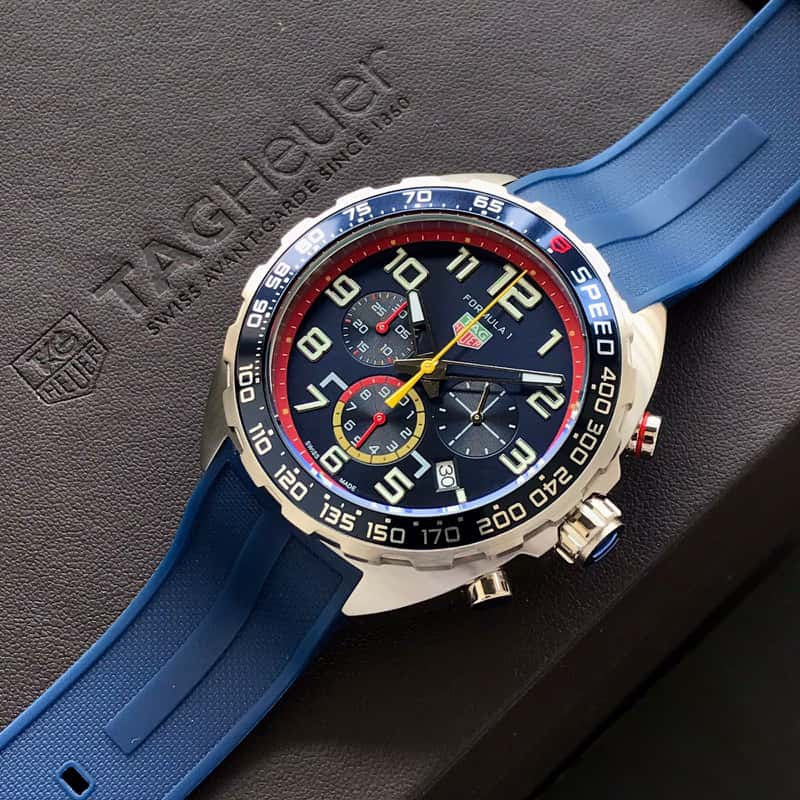 TAG Heuer Formula 1 X Red Bull Racing Blue Rubber Belt Special Edition Master Quality Mens Watch