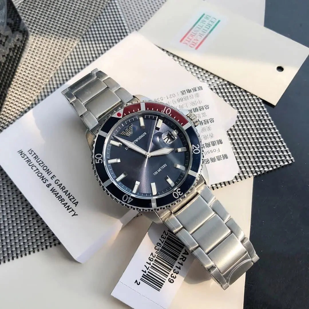 Emporio Armani Men’s Analog Dress Watch with Tachymeter & Date – 42mm