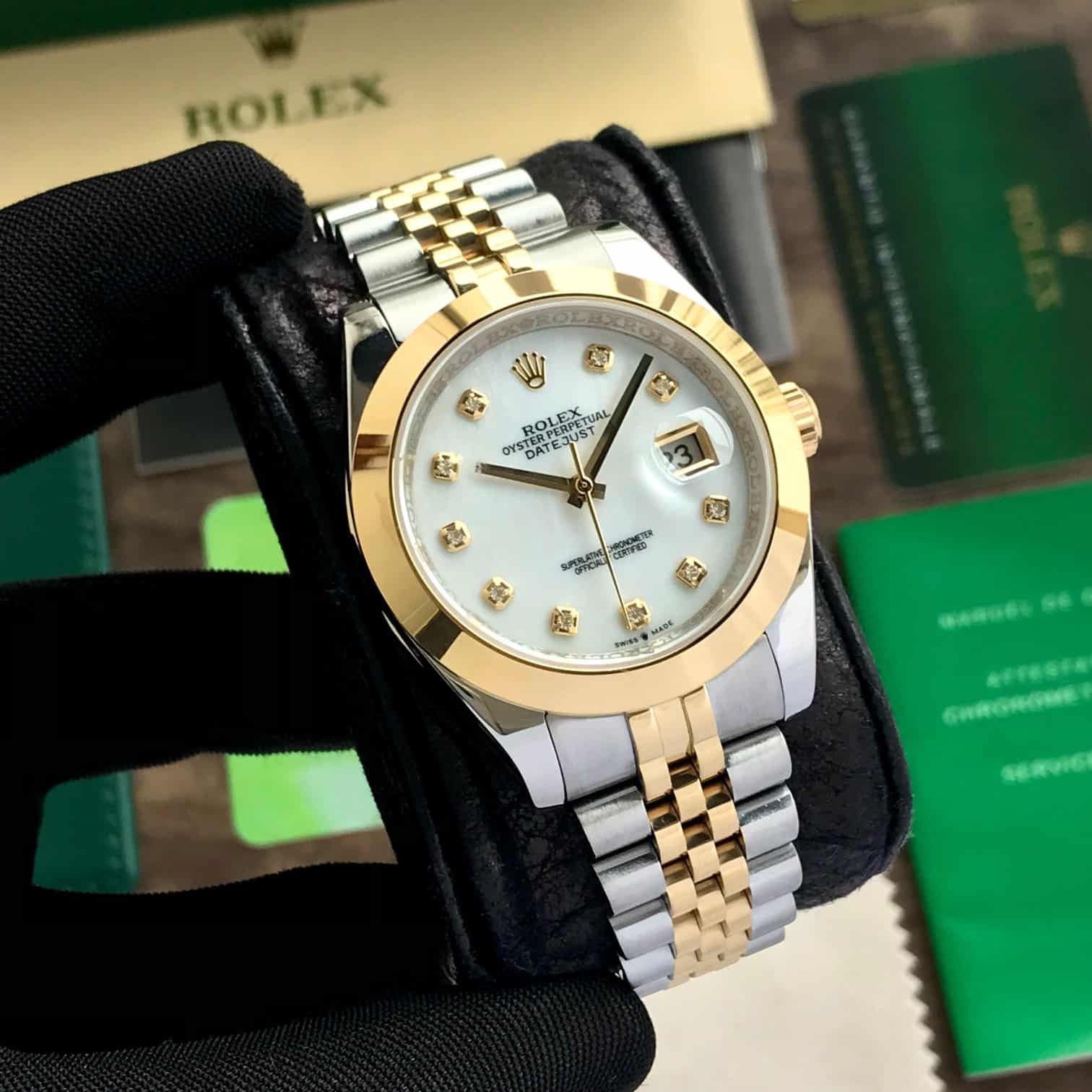 Rolex Date Just 41 Two Tone Jubli Chain White Dial Automatic Men’s Watch