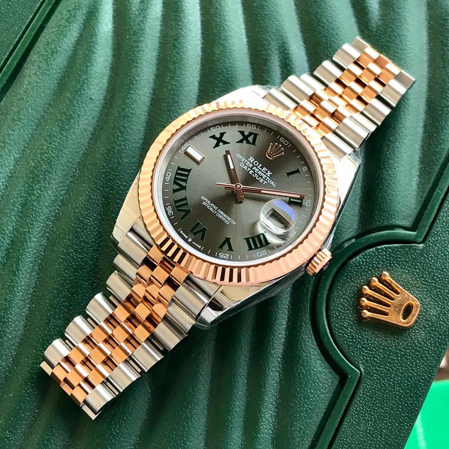 Rolex Date-just Roman Jubilee 41mm Steel and Everose Gold Swiss ETA Men’s Watch