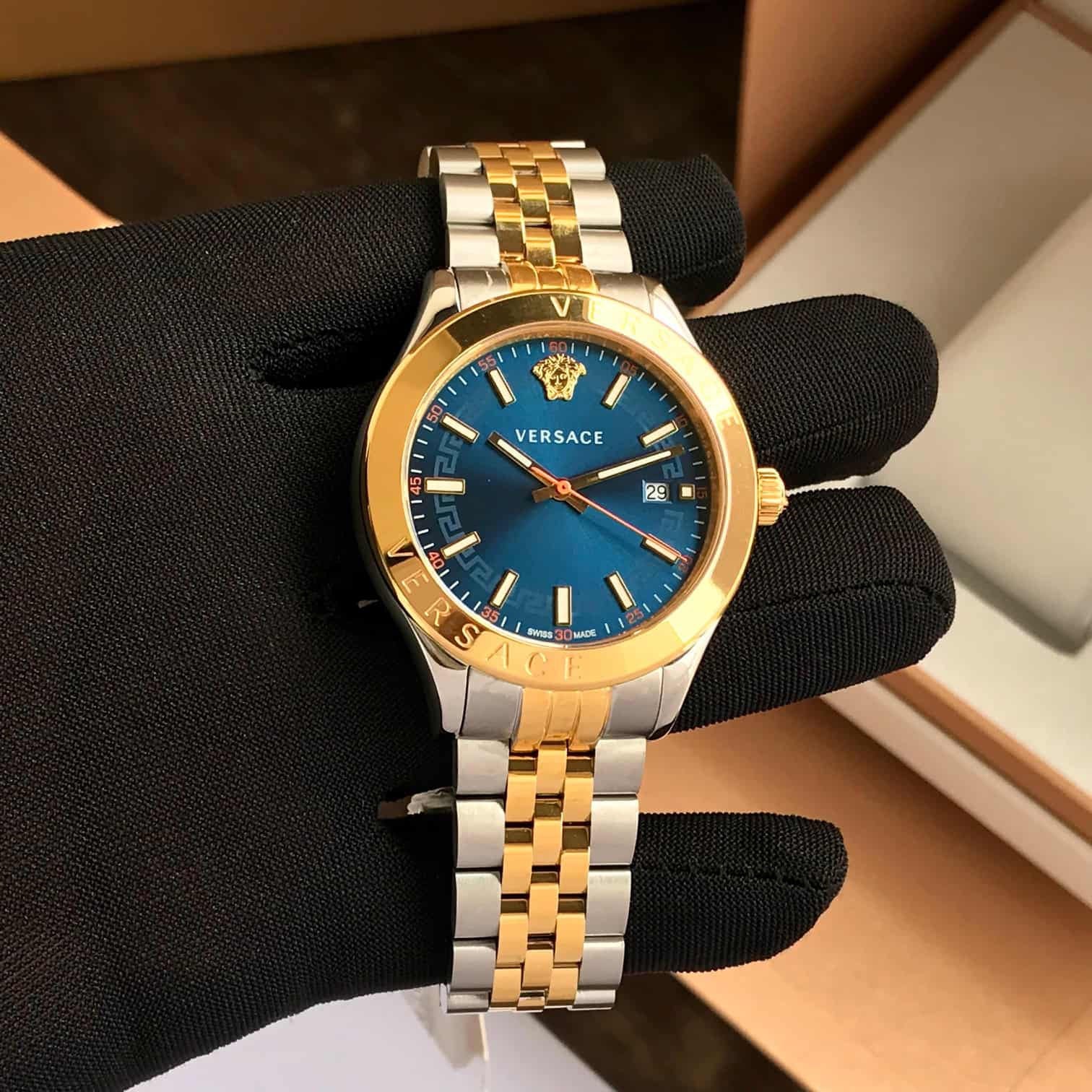 Versace Men’s Blue Analog Stainless Steel Authentic Quality Men’s Watch