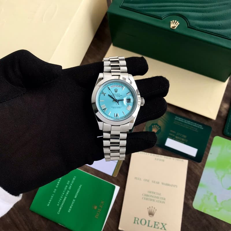 Rolex Day Date 41 Stainless Steel Sky Blue Dial Japanese Master Quality Men’s Watch
