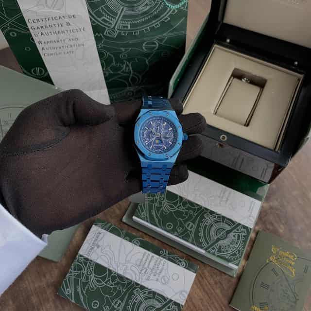 Audemars Piguet’s New Royal Oak Perpetual Calendar watch Blue Dial Automatic Mens Watch